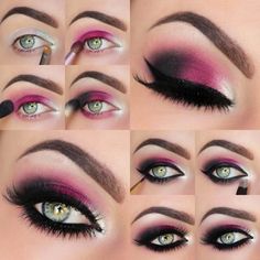 Smokey Eyes Tutorial, Maquillage Yeux Cut Crease, Eyeshadow Tutorial For Beginners, Pink Smokey Eye, Black Eye Makeup, Best Makeup Tutorials, Trendy Eyeshadow, Makeup Tutorial Foundation, Smokey Eye Tutorial