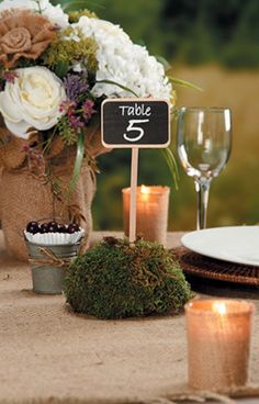 4-pack Chalkboard wood Stake signs - Knot and Nest Designs Chalkboard Table Numbers, Wood Stake, Chalkboard Table, Mini Chalkboards, Nest Design, Chalkboard Signs, Table Cards, Wedding Table Numbers, Table Numbers