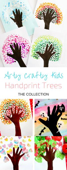 arts and crafts for kids handprint trees