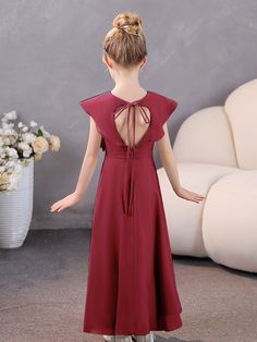 "Enhance your bridal party with our elegant V-Neck Ruffles Chiffon Junior Bridesmaid Dresses. Made with high-quality chiffon fabric, these dresses feature a flattering V-neckline and stunning ruffled details. Perfect for any junior bridesmaid, our dresses will elevate the overall look of your wedding and make your special day even more memorable.” Boho Jr Bridesmaid Dresses, Young Bridesmaid Dresses, Chiffon Ruffle, Junior Bridesmaid Dresses, Junior Bridesmaid, Neck Ruffle, Chiffon Fabric, Sophisticated Look, Bridal Party