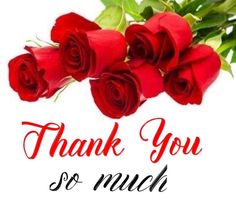 thank you so much card with red roses