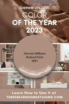 Sherwin-Williams 2023 Color of the Year, Redend Point Coordinating Paint Colors, 2023 Color Of The Year, Birth Colors, 2023 Nail, Sherwin Williams Colors, 2023 Color, House Color Palettes