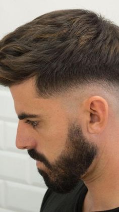 Mid Fade Straight Hair, Straight Hair Men, Short Back And Sides, Mid Fade Haircut, Mens Beard Grooming, Crop Haircut, Mid Fade