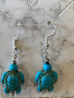 Cute turquoise turtle earrings on sterling ear wires Turquoise Earrings With Lever Back Ear Wires As Gift, Turtle Earrings, Ear Wires, Jewelry Earrings Dangle, Dangle Drop Earrings, Dangle Earrings, Jewelry Earrings, Turquoise, Drop Earrings