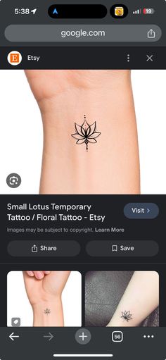 the tattoo app is open and showing different designs