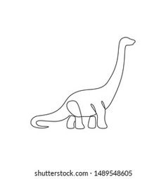 a single line drawing of a dinosaur