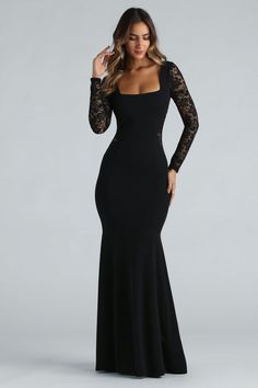 Evening Gowns Short, Long Sleeve Mermaid Dress, Short Formal Dresses, Special Occasion Gowns, Black Tie Party, Formal Dress Shops, Formal Dresses Gowns, Formal Dresses Short, Windsor Dresses