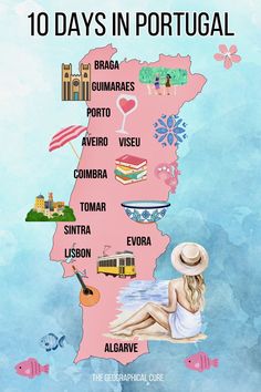 Pinterest pin for 10 days in Portugal Places To Visit In Portugal, Trip To Portugal, Portugal Cities, Road Trip Europe, Travel Inspiration Destinations