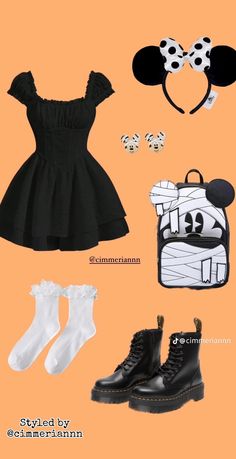 Black Disney Outfits, Disney Bound Outfits Halloween, Fall Disney Outfits, Disney Fashion Outfits, Fall Disney, Cinderella Outfit, Disney Poses, Disney 2025, Goth Disney