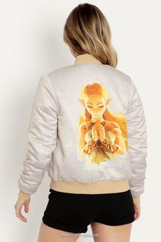 The Legend of ZeldaTM: Breath Of The Wild Bomber Jacket - LIMITED ($139AUD) BlackMilk Clothing Silent Princess Flower, Silent Princess, Calamity Ganon, Outer Design, Princess Flower, Zelda Breath Of The Wild, Legend Of Zelda Breath, Zelda Breath