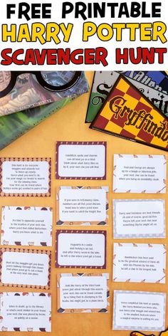 free printable harry potter scavenger hunt for kids to play in the classroom