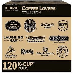 the coffee lover's collection from keurig is shown in its cardboard box