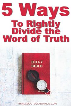 a red book with the title 5 ways to rightly divide the word of truth