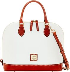 Amazon.com: Dooney & Bourke Handbag, Pebble Grain Zip Zip Satchel - White : Clothing, Shoes & Jewelry Key Hook, Dooney Bourke, Satchel, Grain, Cell Phone, Key, Zipper, Leather