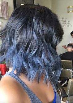 Hairstyle Blue, Best Ombre Hair, Blue Ombre Hair, Short Ombre, Ombre Bob, Short Ombre Hair, Colored Hair Tips, Brown Ombre Hair, Balayage Blonde