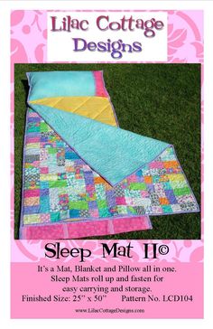 an advertisement for a quilter's book called sleep mat i / o, with the