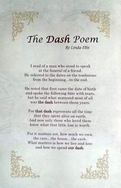 the dash poem by linda ellis