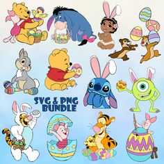 the winnie the pooh stickers are all over the place