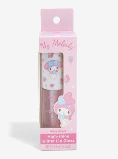 Get the perfect pout with help from your Sanrio bestie! This high shine lip gloss comes in a pastel pink and features a floral casing with My Melody! Comes with a rose scent.0.15 oz.Paraffinum liquidum; mineral oilRose scentCruelty-freeImported My Melody Items, Kawaii Makeup Products, My Melody Things, My Melody Things To Buy, My Melody Stuff, My Melody Skincare, Kawaii Lip Gloss, Cute Makeup Products, Kawaii Merchandise