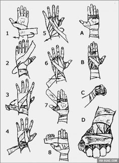 the instructions for how to wrap your hands