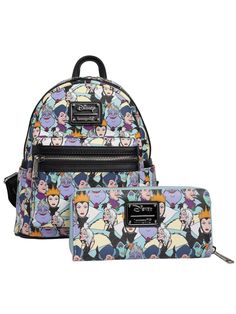 Loungefly x Disney Womens Villains Mini Backpack Handbag & Wallet Princess Set Aesthetic Backpack, Backpack Handbag, Mini Backpacks, Cute Backpacks, Disney Merchandise, Evil Queen, Handbag Wallet, Disney Ladies, Maleficent