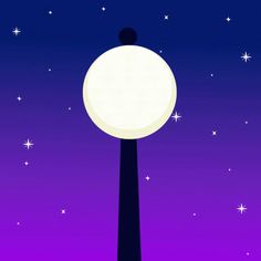 a tall pole with a light on top of it in the middle of a night sky