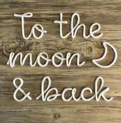 the words to the moon and back are made out of rope