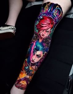 a person with a colorful tattoo on their arm