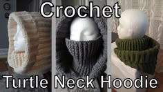 crochet turtle neck hoodie pattern for men and women