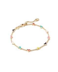 Matching Bracelets Gold, Heart Chain Bracelet, Gift Wishlist, Kendra Scott Bracelet, Preppy Jewelry, Gold Chain Bracelet, Painted Hearts, Bracelets Gold, Jewelry Accessories Ideas