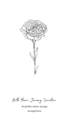 a black and white drawing of a flower with the words, girl flowers temporary garden available tattoo design