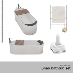 an image of a bathroom setting with bathtub and towels