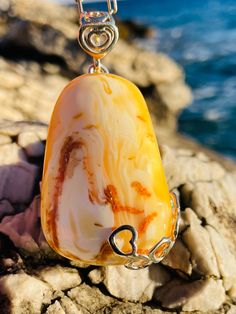 Pendant material and details : * Natural Baltic amber * Type of Amber: Landscape , butterscotch  * Color of Amber: White  * Size of pendant: 7,0 * 4,5 cm Butterscotch Color, Amber Pendant, Baltic Amber, Pendant Necklaces, Jewelry Necklace Pendant, Caramel, Greece, Amber, Jewelry Necklaces