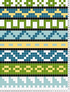 a cross stitch pattern with different colors and sizes