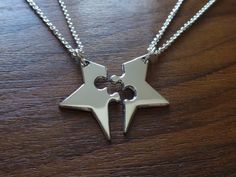 Best Friend Star Pendant Necklaces Silver by GorjessJewellery Affordable Red Jewelry With Star Charm, Bestfriend Necklaces, Cute Handmade Gifts, Star Fits, Best Friends Necklaces, Best Friends Jewelry, Puzzle Necklace, Necklaces Silver, Star And Moon