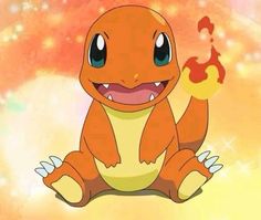 the pokemon is sitting down and smiling