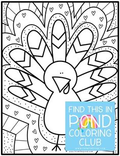 a coloring page with the words find this in pond coloring club on it's cover