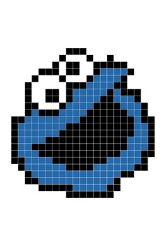 an image of a pixellated blue and black object