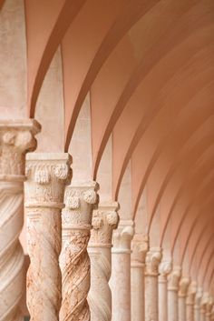 the columns are lined up against the wall