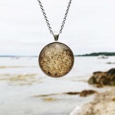 Beach Sand Large Round Necklace Sand Jewelry, Sand Necklace, Sand Collection, Romantic Heart, Beach Bracelets, Beach Necklaces, Round Necklace, Signature Jewelry, Memorial Keepsakes