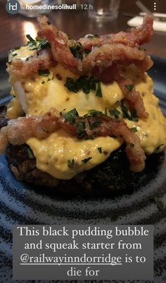 this black pudding bubble and squeak starter from the railway hotel is to die for