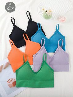 5pcs/Set Women Sports Bras Racerback Yoga Fitness Running Crop Top BustierI discovered amazing products on SHEIN.com, come check them out! Women Sports, Set Women, Christmas 2024, Sports Bras, Yoga Fitness, Sports Women, Sports Bra, Crop Top