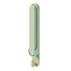 a green door handle on a white background