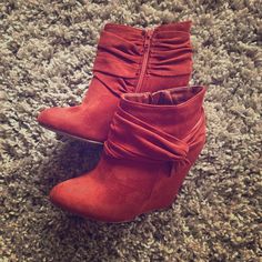 Never Worn Burnt Orange Wedges By Charlotte Russe. Beautiful With Jeans And A T-Shirt Or With A Summer Dress. Ships Without Box. Orange Wedges, By Charlotte, Womens Shoes Wedges, Burnt Orange, Charlotte Russe, Color Orange, Summer Dress, Wedges, Summer Dresses