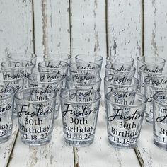 there are many glasses that have names on them