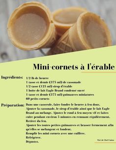 a poster with instructions on how to make mini - cornets in the french language