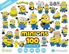 minion cliparts with different styles and designs for the design project, including