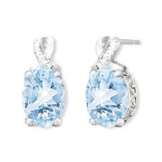 Elegance Aquamarine And Diamond Earrings Gacha Accessories, Fine Jewelry Design, Bradford Exchange, Aquamarine Earrings, Jewelry Showcases, Clear Blue Sky, Shade Of Blue, Pretty Stuff, Fine Jewelry Designers