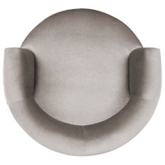 the back of a grey chair with two arms