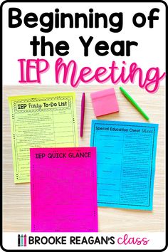 the beginning of the year iep meeting with text overlaying it and an image of